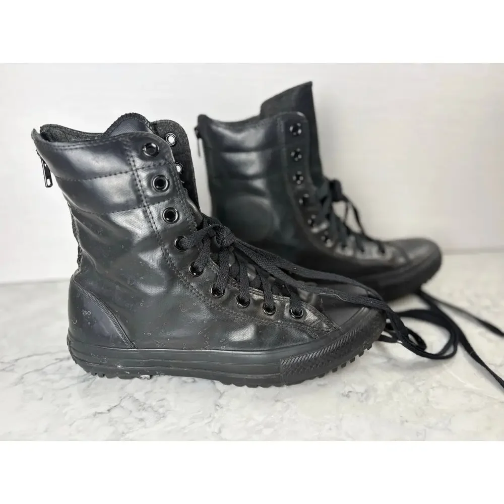 Converse Chuck Taylor All Star extra high black rubber boots women's size 8 - Picture 6 of 7